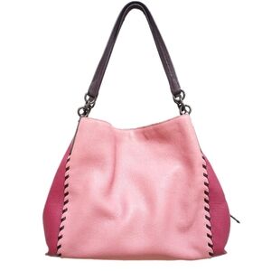 Coach Dalton Bag 31 in Pink Colorblock Whipstitch Leather 76068